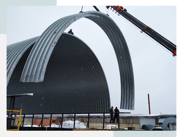 Полукруглые ангары в Ухте