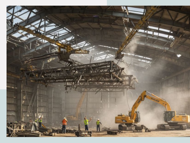 Демонтаж ангаров в Ухте от 608 руб. за м²